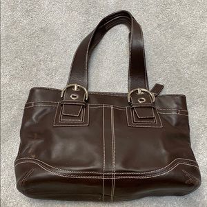 Coach brown leather purse